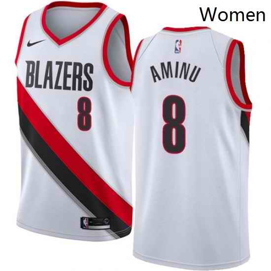 Womens Nike Portland Trail Blazers 8 Al Farouq Aminu Authentic White Home NBA Jersey Association Edition